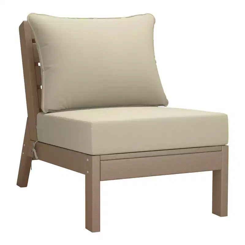 WestinTrends Avalon Ensemble de canapé modulaire d'extérieur 6 pièces, bois vieilli/beige