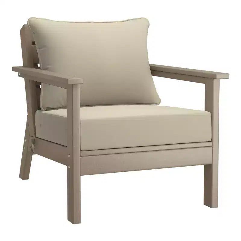 WestinTrends Avalon Ensemble de canapé modulaire d'extérieur 6 pièces, bois vieilli/beige