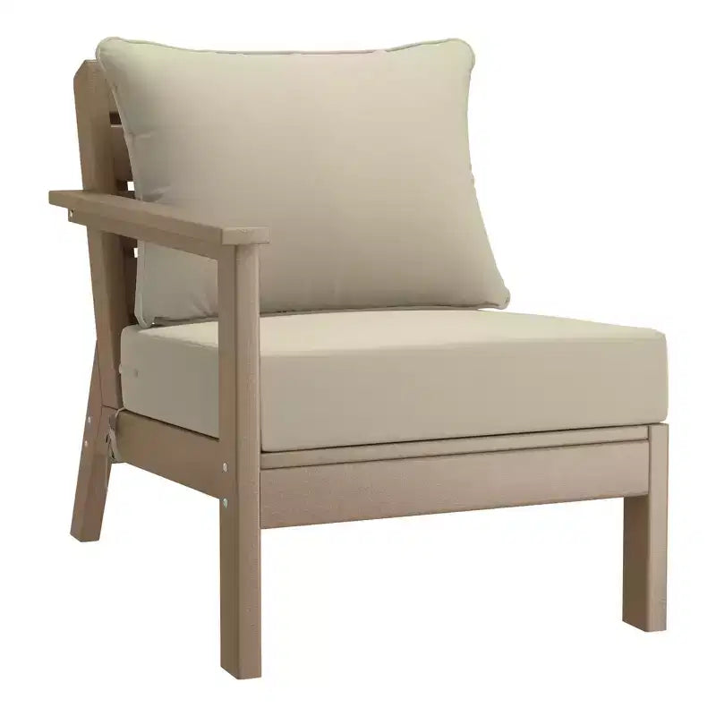 WestinTrends Avalon Ensemble de canapé modulaire d'extérieur 6 pièces, bois vieilli/beige