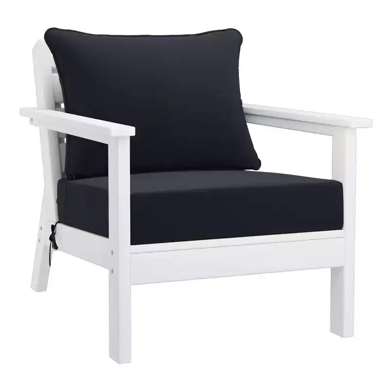 WestinTrends Avalon Salon de jardin modulaire 6 pièces, blanc/bleu marine
