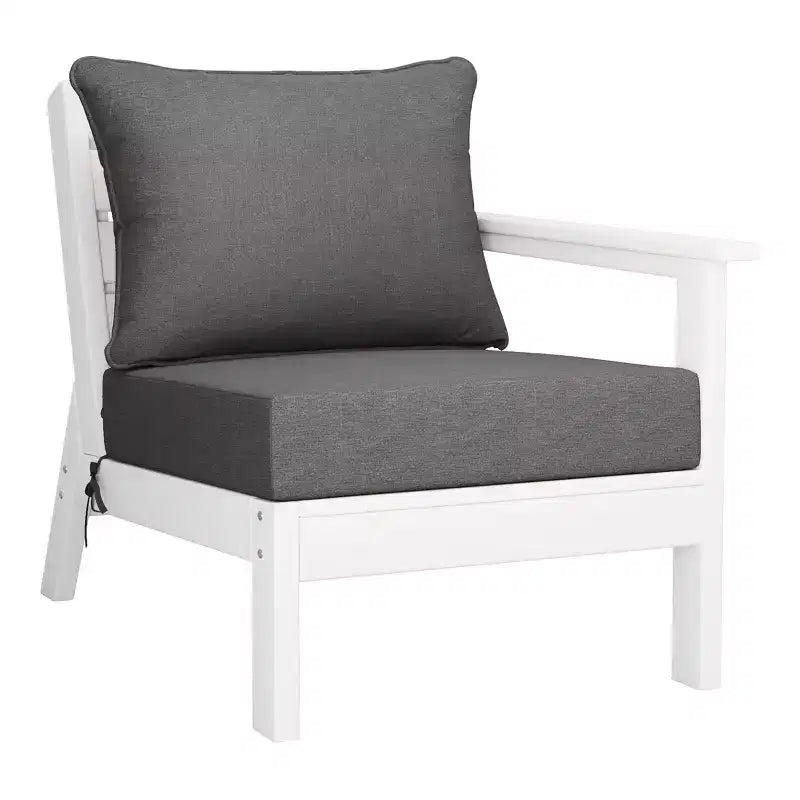 WestinTrends Avalon Salon de Jardin Modulable 6 Pièces Blanc/Gris
