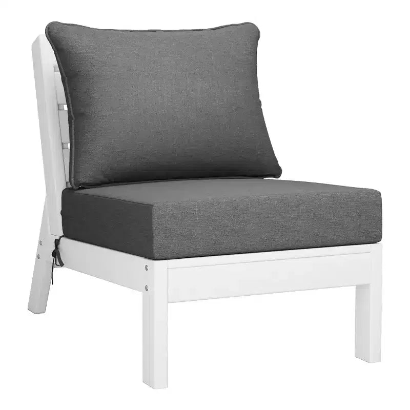 WestinTrends Avalon Salon de Jardin Modulable 6 Pièces Blanc/Gris