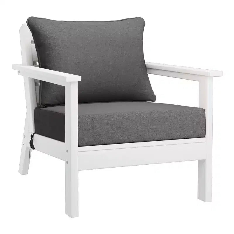 WestinTrends Avalon Salon de Jardin Modulable 6 Pièces Blanc/Gris