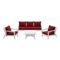 WestinTrends Avalon Outdoor 6-Piece Modular Sectional Patio Furniture Sofa Set, White/Red