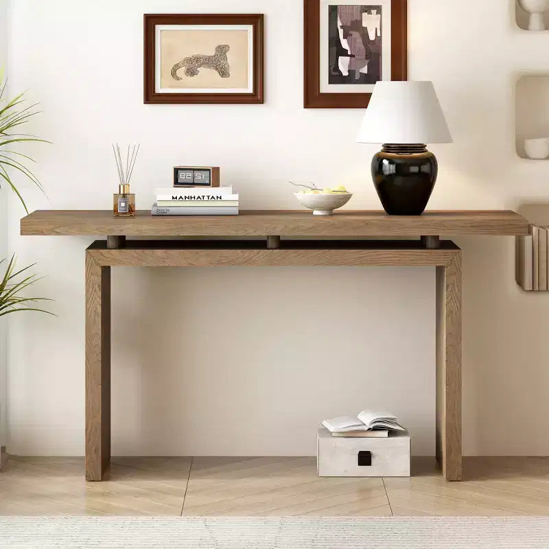Console en placage de frêne, style moderne et simple, avec un plateau astucieux, convient pour l'entrée, le couloir, le salon, le foyer