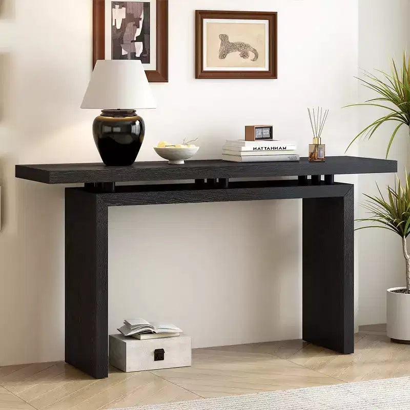 Console en placage de frêne, style moderne et simple, avec un plateau astucieux, convient pour l'entrée, le couloir, le salon, le foyer