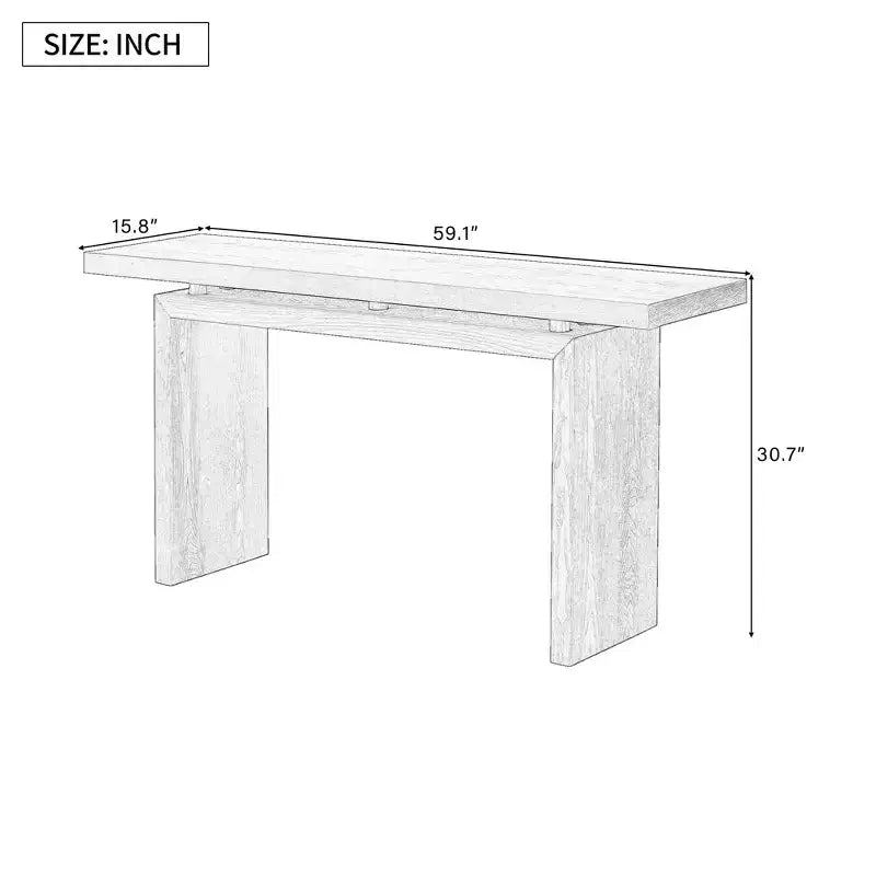 Console en placage de frêne, style moderne et simple, avec un plateau astucieux, convient pour l'entrée, le couloir, le salon, le foyer