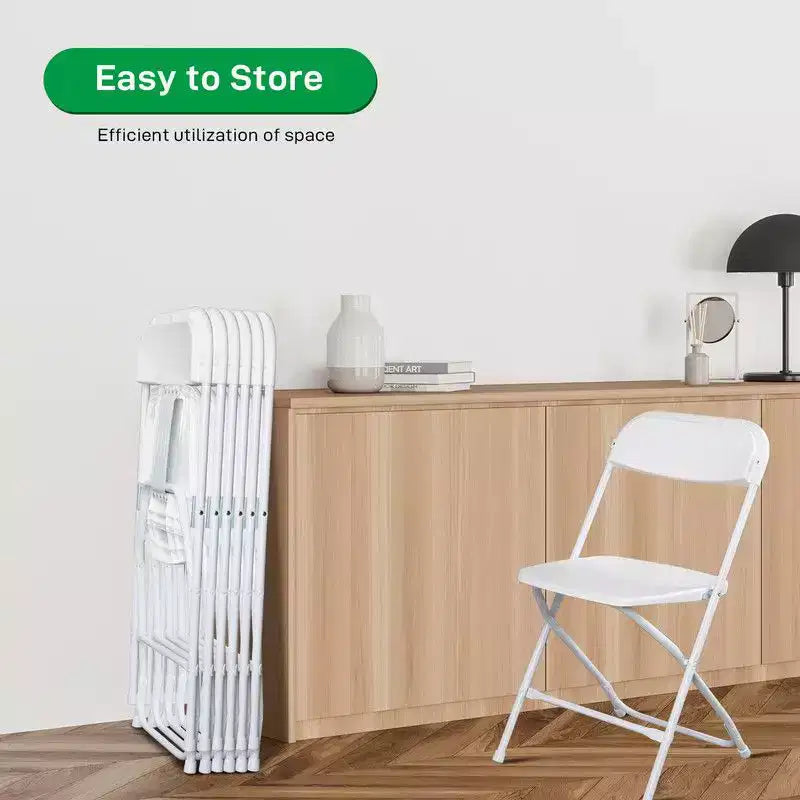 Karl Home | Chaise pliante en plastique blanc (Lot de 6)