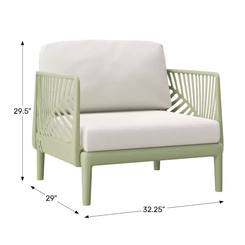 Fauteuil de jardin moderne WestinTrends Playa en résine de polypropylène, vert