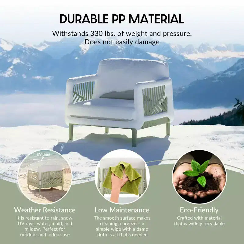 Fauteuil de jardin moderne WestinTrends Playa en résine de polypropylène, vert