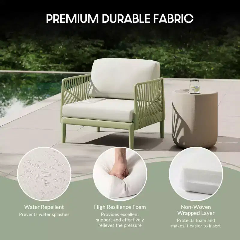 Fauteuil de jardin moderne WestinTrends Playa en résine de polypropylène, vert
