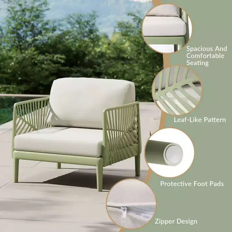 Fauteuil de jardin moderne WestinTrends Playa en résine de polypropylène, vert
