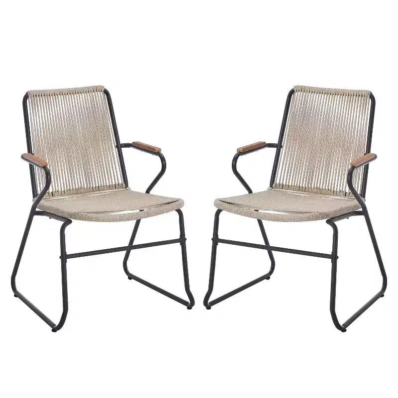 Christopher Knight Home Brook - Fauteuils de jardin modernes en fer et corde tressée (lot de 2)