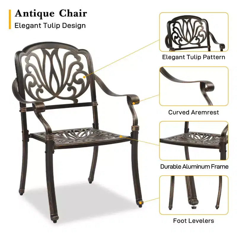 Karl Home | Chaise de salle à manger empilable en métal pour terrasse