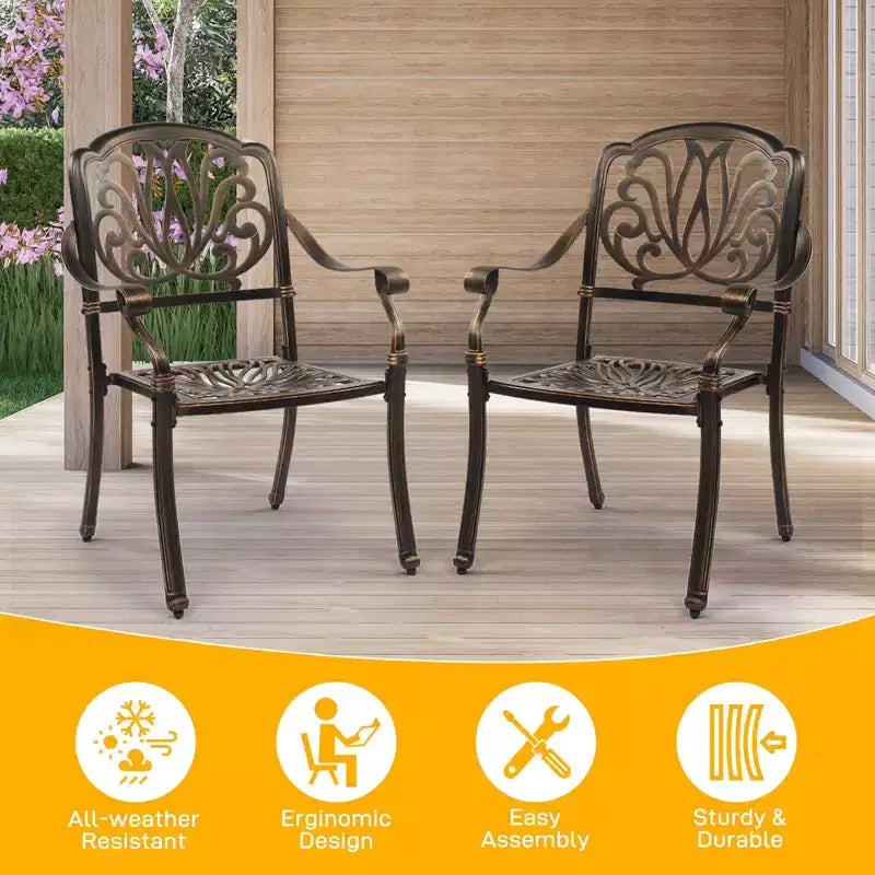 Karl Home | Chaise de salle à manger empilable en métal pour terrasse