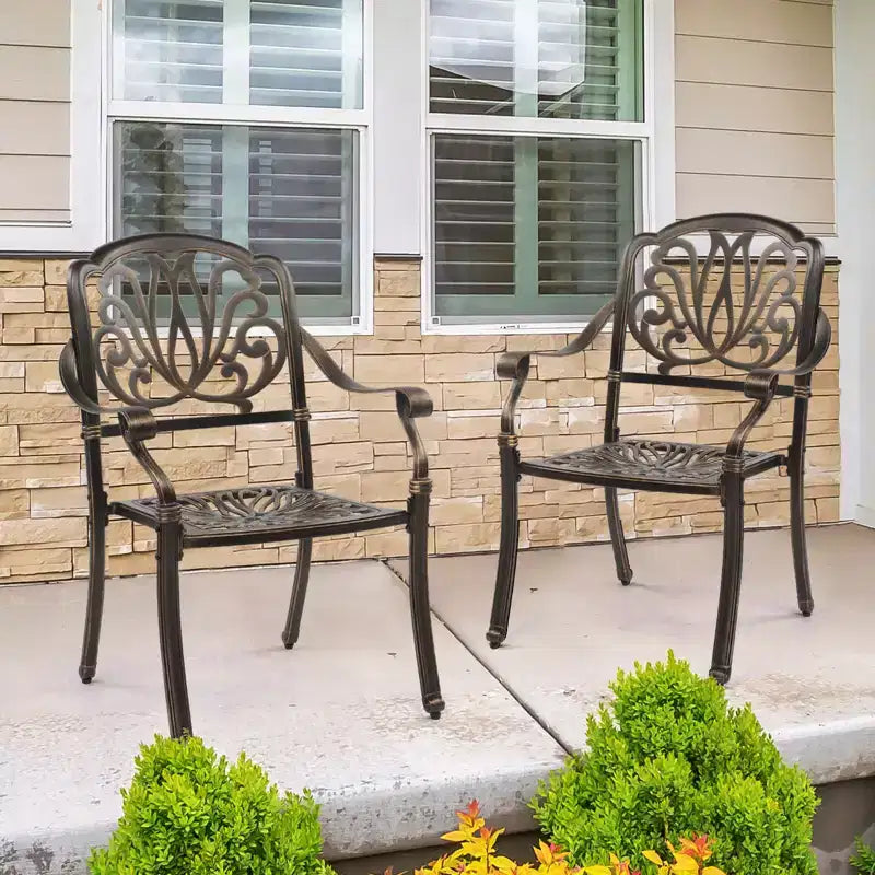 Karl Home | Chaise de salle à manger empilable en métal pour terrasse