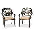 Karl Home | Metal Stackable Patio Dining Armchair with Cushion