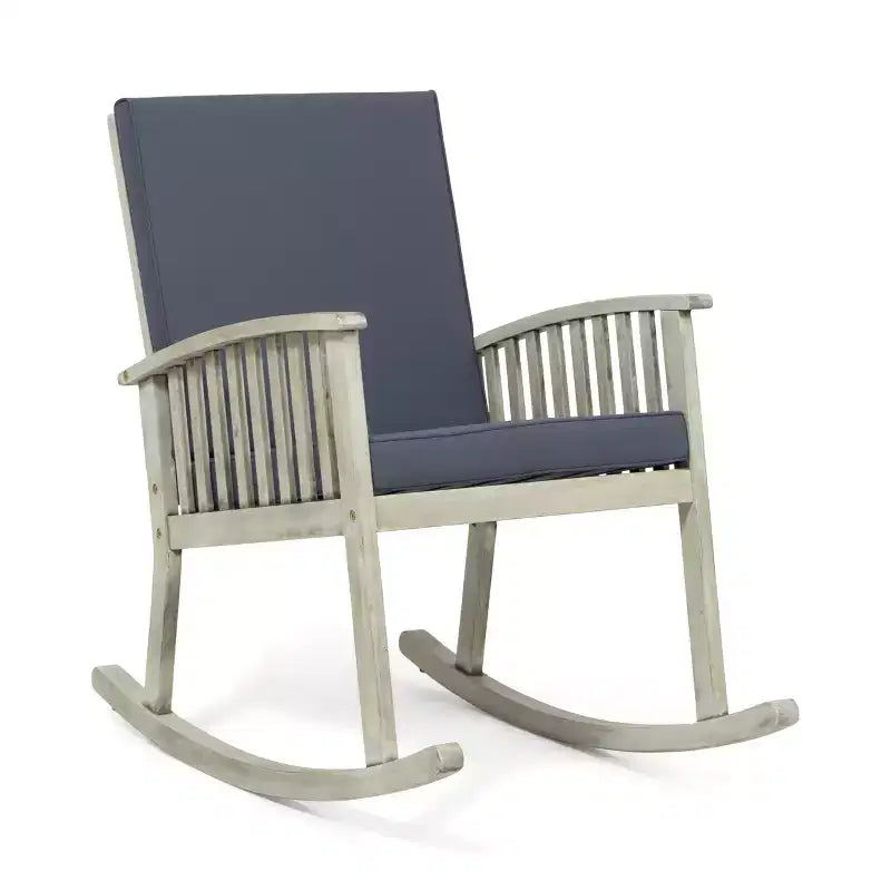 Christopher Knight Home Casa Fauteuil à Bascule d'Extérieur en Bois d'Acacia avec Coussin