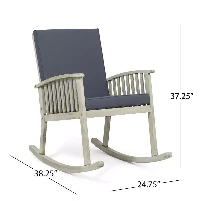 Christopher Knight Home Casa Fauteuil à Bascule d'Extérieur en Bois d'Acacia avec Coussin