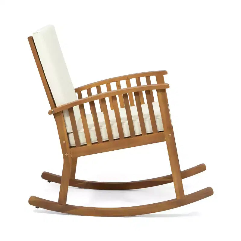 Christopher Knight Home Casa Fauteuil à Bascule d'Extérieur en Bois d'Acacia avec Coussin