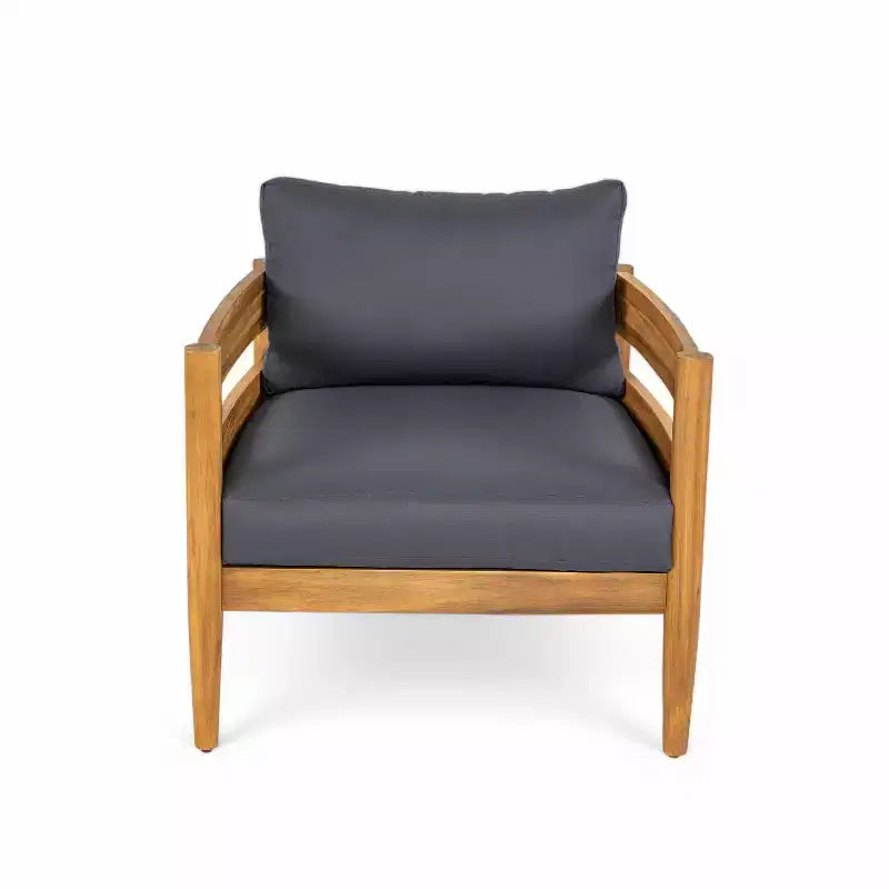 Christopher Knight Home Fritz Fauteuil club d'extérieur rustique rembourré avec panneaux à lattes