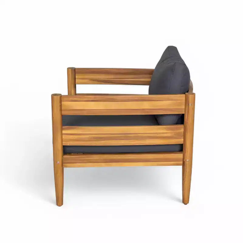 Christopher Knight Home Fritz Fauteuil club d'extérieur rustique rembourré avec panneaux à lattes