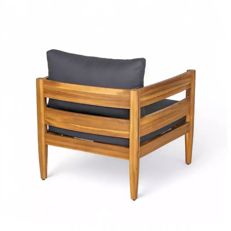 Christopher Knight Home Fritz Fauteuil club d'extérieur rustique rembourré avec panneaux à lattes