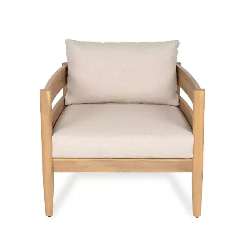 Christopher Knight Home Fritz Fauteuil club d'extérieur rustique rembourré avec panneaux à lattes