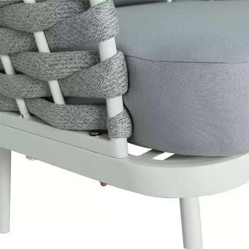 Christopher Knight Home Barbara – Chaises club modernes d'extérieur en métal et corde avec coussins (Lot de 2)