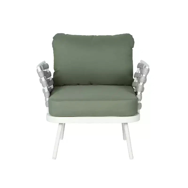 Christopher Knight Home Barbara – Chaises club modernes d'extérieur en métal et corde avec coussins (Lot de 2)
