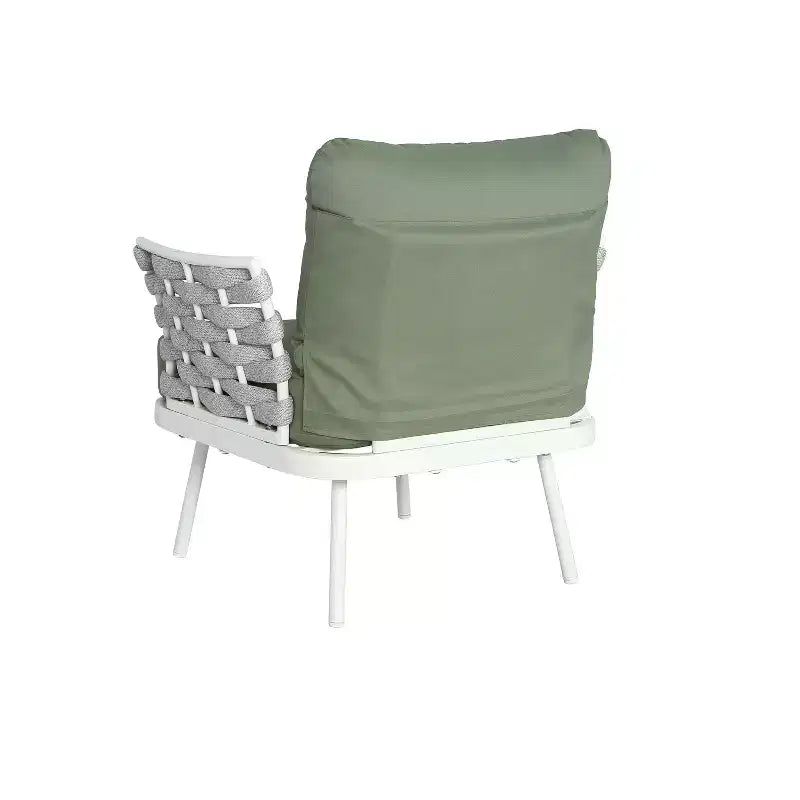 Christopher Knight Home Barbara – Chaises club modernes d'extérieur en métal et corde avec coussins (Lot de 2)