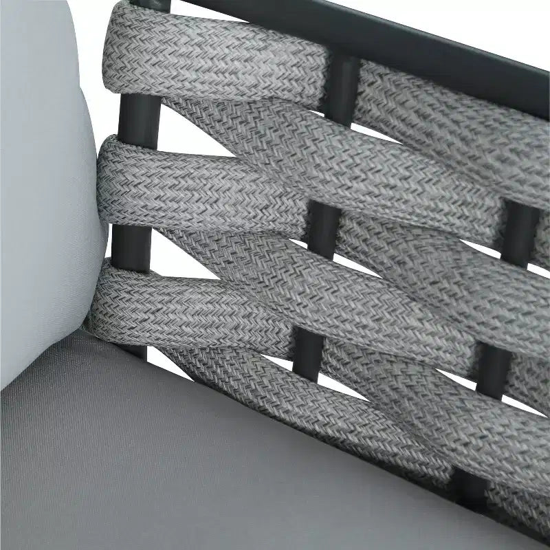 Christopher Knight Home Barbara – Chaises club modernes d'extérieur en métal et corde avec coussins (Lot de 2)