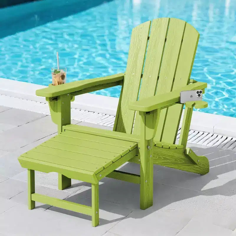 Fauteuil de patio Hyleory 3 positions avec ottoman rétractable et porte-gobelet/téléphone