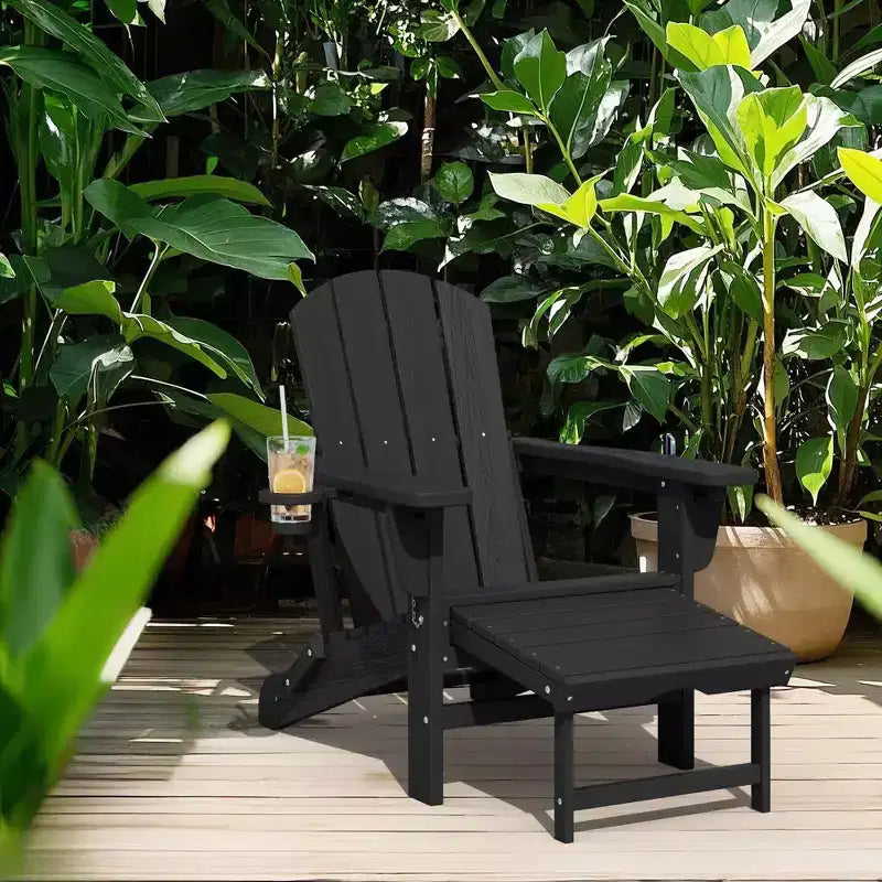 Fauteuil de patio Hyleory 3 positions avec ottoman rétractable et porte-gobelet/téléphone