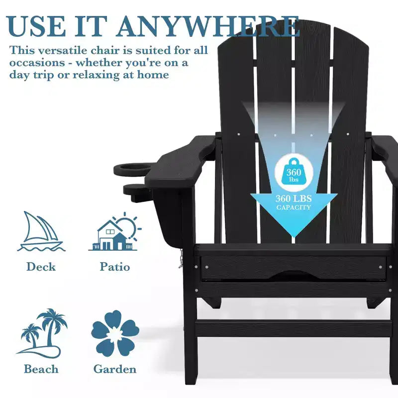 Fauteuil de patio Hyleory 3 positions avec ottoman rétractable et porte-gobelet/téléphone