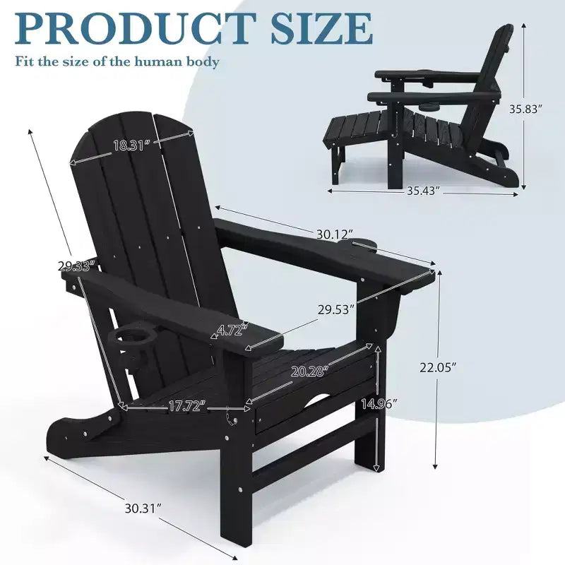 Fauteuil de patio Hyleory 3 positions avec ottoman rétractable et porte-gobelet/téléphone