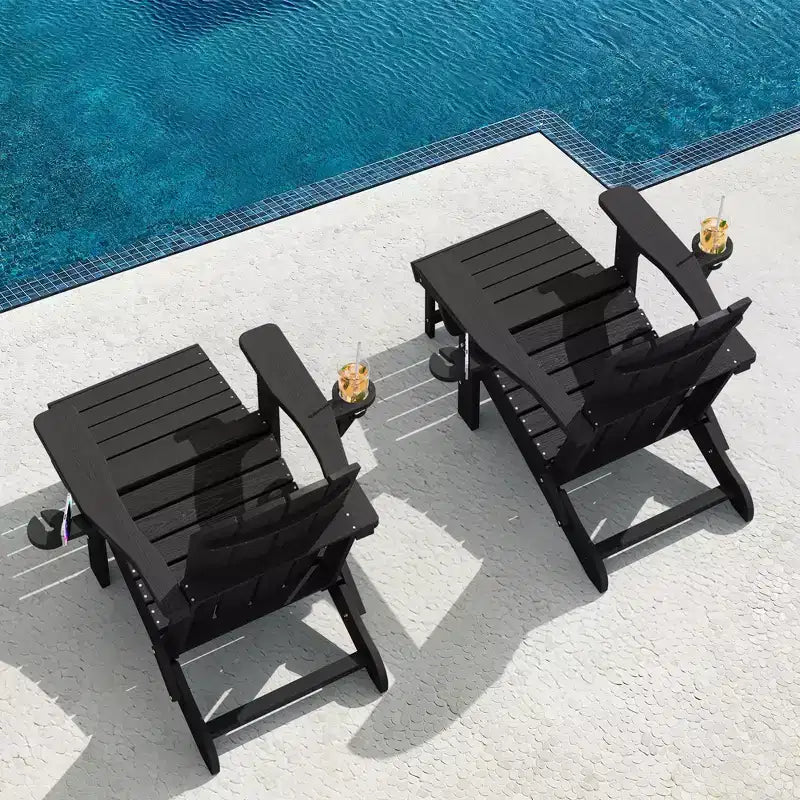 Fauteuil de patio Hyleory 3 positions avec ottoman rétractable et porte-gobelet/téléphone
