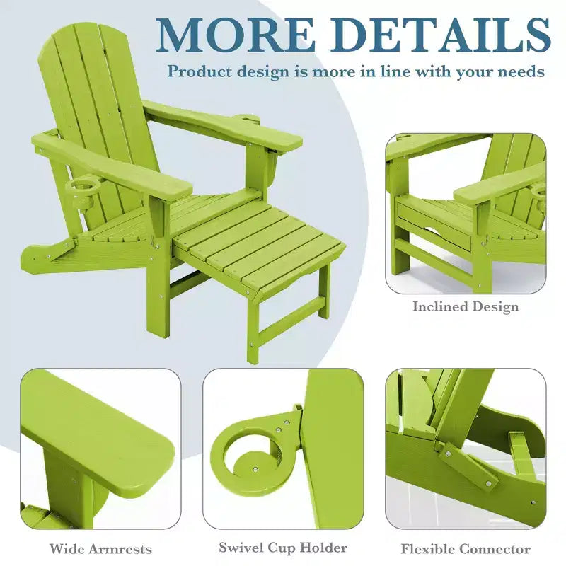 Fauteuil de patio Hyleory 3 positions avec ottoman rétractable et porte-gobelet/téléphone