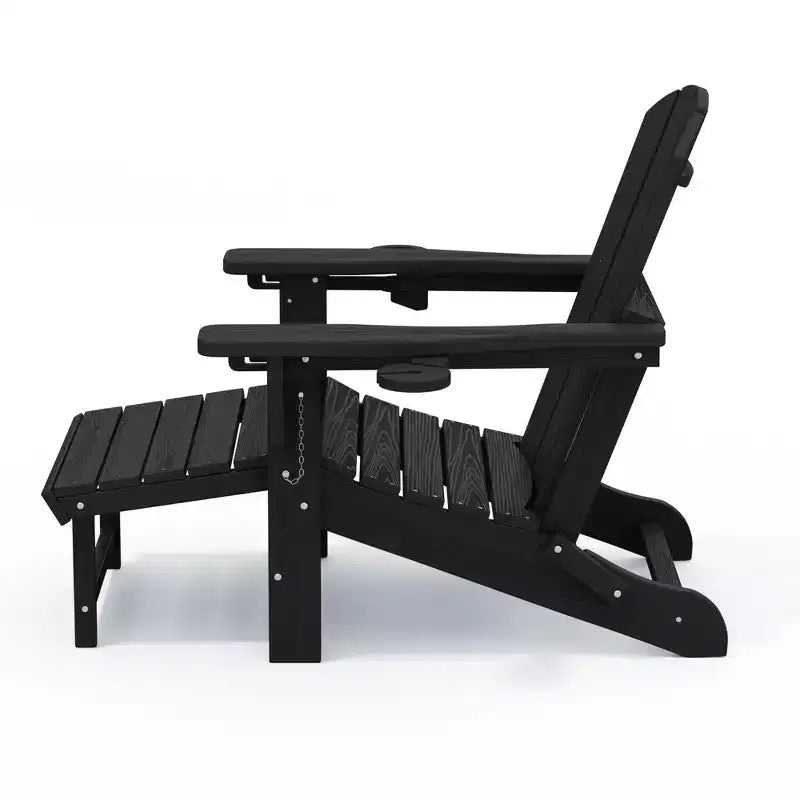 Fauteuil de patio Hyleory 3 positions avec ottoman rétractable et porte-gobelet/téléphone