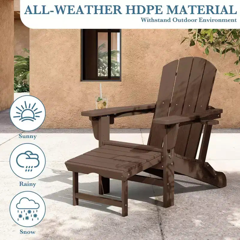 Fauteuil de patio Hyleory 3 positions avec ottoman rétractable et porte-gobelet/téléphone