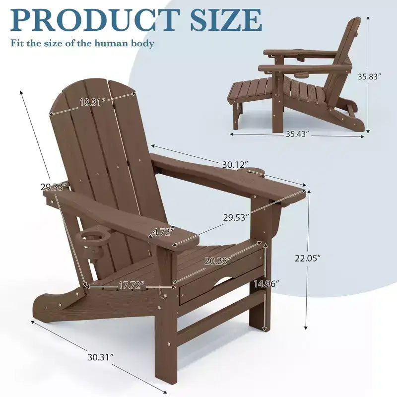 Fauteuil de patio Hyleory 3 positions avec ottoman rétractable et porte-gobelet/téléphone