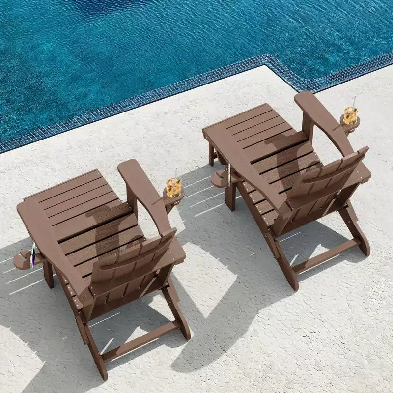 Fauteuil de patio Hyleory 3 positions avec ottoman rétractable et porte-gobelet/téléphone