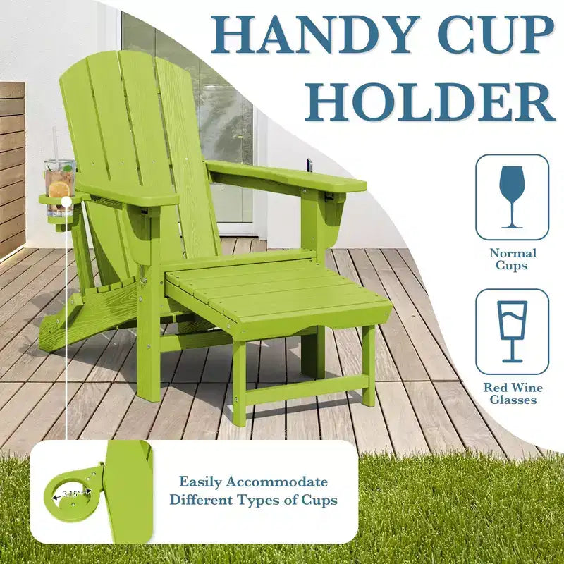 Fauteuil de patio Hyleory 3 positions avec ottoman rétractable et porte-gobelet/téléphone