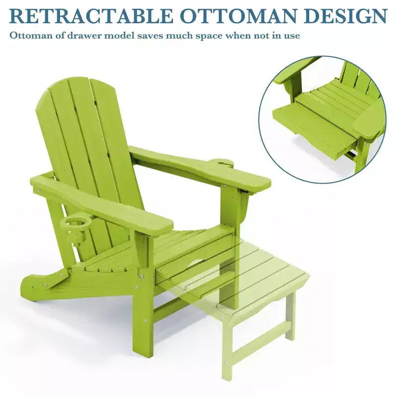 Fauteuil de patio Hyleory 3 positions avec ottoman rétractable et porte-gobelet/téléphone