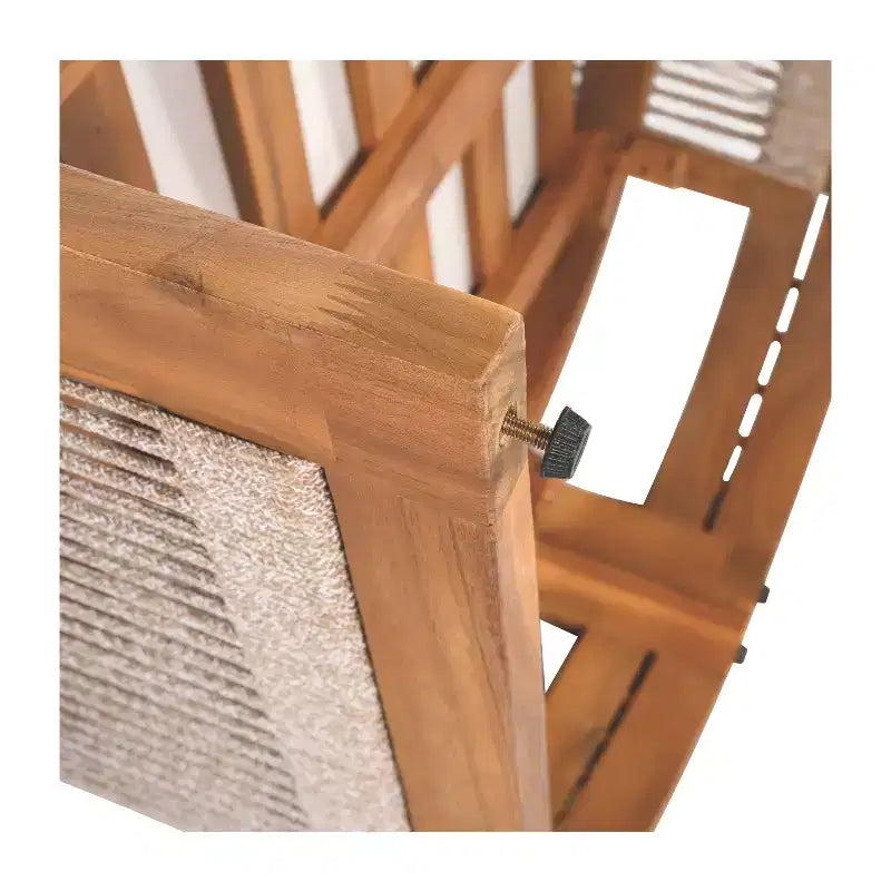 Christopher Knight Home Fauteuil club d'extérieur rustique Atoka en bois d'acacia et corde avec coussin résistant à l'eau