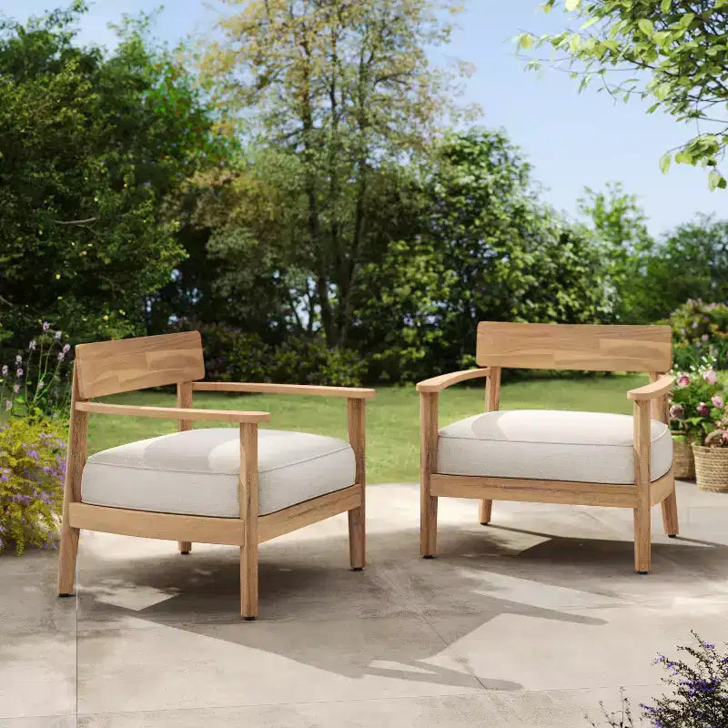 Christopher Knight Home Mallorca Fauteuil de jardin en bois d'acacia avec coussin