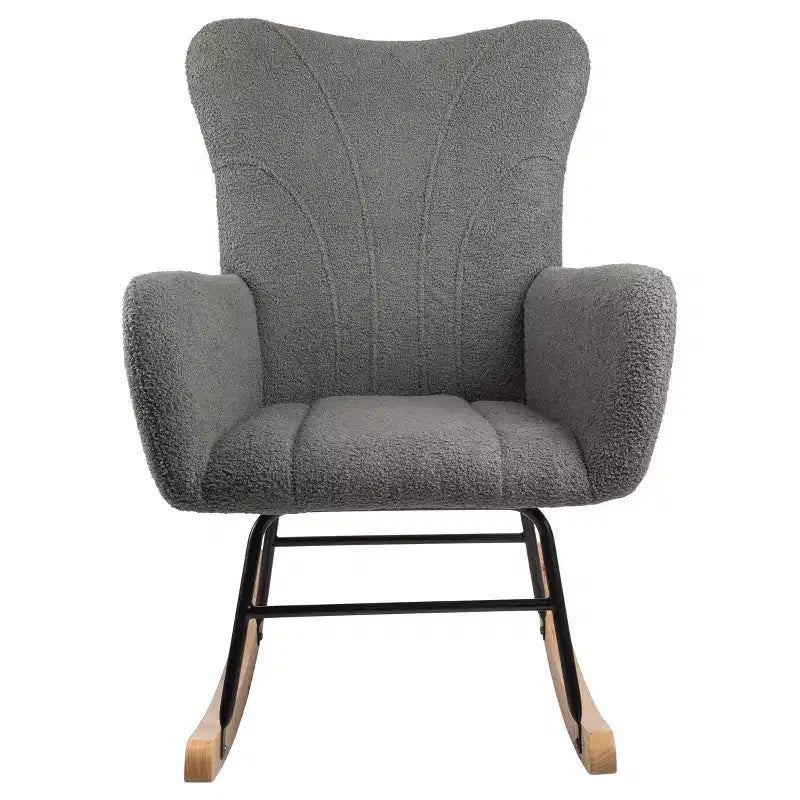 Fauteuil à bascule en tissu Teddy Rembourré Ergonomique Moderne