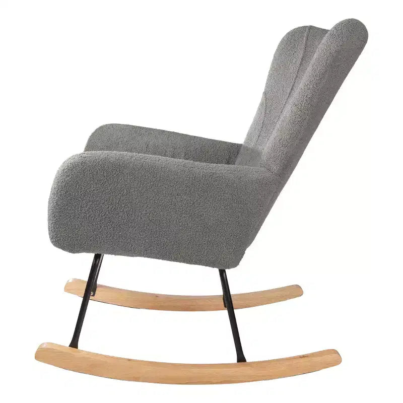 Fauteuil à bascule en tissu Teddy Rembourré Ergonomique Moderne