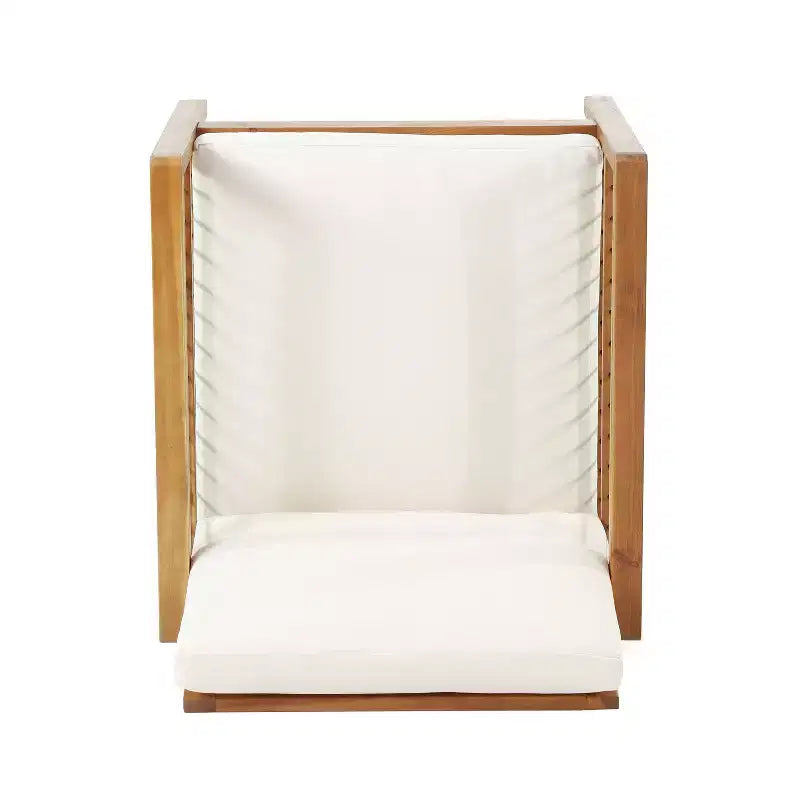 Christopher Knight Home Elias Fauteuil club d'extérieur en bois d'acacia et fer avec coussins