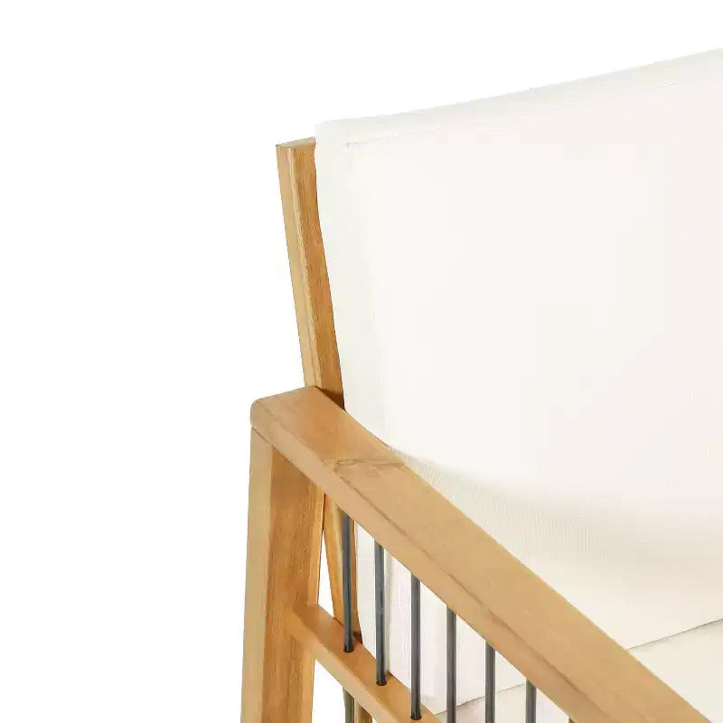 Christopher Knight Home Elias Fauteuil club d'extérieur en bois d'acacia et fer avec coussins